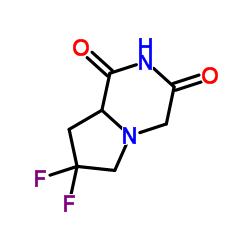 7,7-Difluorotetrahydropyrrolo[1,2-a]pyrazine-1,3(2H,4H)-dione Structure