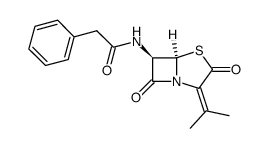 N-((5R)-2-isopropylidene-3,7-dioxo-(5rH)-4-thia-1-aza-bicyclo[3.2.0]hept-6t-yl)-2-phenyl-acetamide结构式