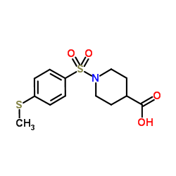 1-{[4-(Methylsulfanyl)phenyl]sulfonyl}-4-piperidinecarboxylic acid结构式