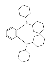 1, 2-双(二环己基膦基)苯结构式