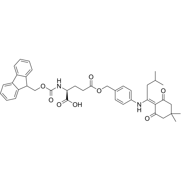 N-[(9H-芴-9-基甲氧基)羰基]-L-谷氨酸 5-[[4-[[1-(4,4-二甲基-2,6-二氧代环己亚基)-3-甲基丁基]氨基]苯基]甲基]酯结构式