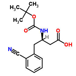 Boc-2-氰基-D-β-高苯丙氨酸结构式