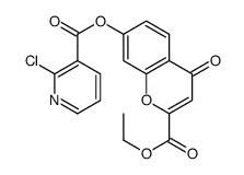 2-(乙氧基羰基)-4-氧代-4H-色烯-7-基 2-氯烟酸酯结构式