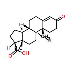 3-氧代-雄甾-4-烯-17β-羧酸结构式