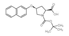 (2S,4s)-1-(叔丁氧基羰基)-4-(2-萘氧基)-2-吡咯烷羧酸结构式