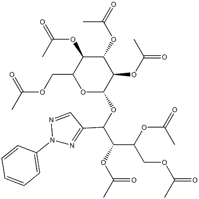 [2,3,4-Tris(acetyloxy)-1-(2-phenyl-2H-1,2,3-triazol-4-yl)butyl β-D-glucopyranoside]tetraacetate Structure