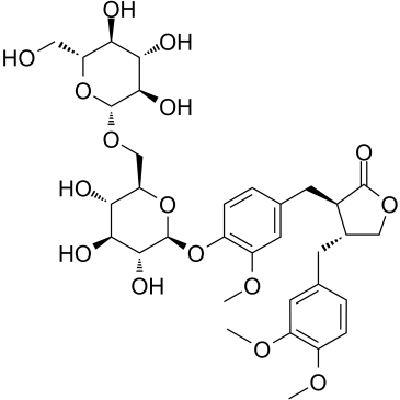 牛蒡子苷元-4'-O-β-龙胆二糖苷结构式
