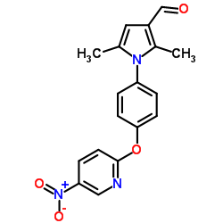 2,5-Dimethyl-1-{4-[(5-nitro-2-pyridinyl)oxy]phenyl}-1H-pyrrole-3-carbaldehyde Structure