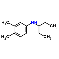 N-(1-乙基丙基)-3,4-二甲基苯胺结构式