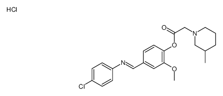 [4-[(4-chlorophenyl)iminomethyl]-2-methoxyphenyl] 2-(3-methylpiperidin-1-yl)acetate,hydrochloride结构式