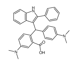 5-Dimethylamino-2-[(4-dimethylamino-phenyl)-(2-phenyl-1H-indol-3-yl)-methyl]-benzoic acid Structure