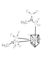 C5H5MoCl(methylaminobis(difluorophosphine))2 Structure