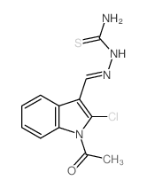 [(1-acetyl-2-chloro-indol-3-yl)methylideneamino]thiourea Structure
