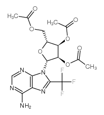 2,3,5-三-O-乙酰基-8-三氟甲基腺苷酸结构式