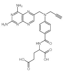 L-Glutamic acid,N-[4-[[(2,4-diamino-6-pteridinyl)methyl]-2-propyn-1-ylamino]benzoyl]- Structure