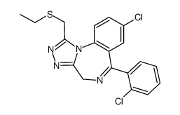 4H-(1,2,4)Triazolo(4,3-a)(1,4)benzodiazepine, 8-chloro-6-(2-chlorophen yl)-1-((ethylthio)methyl)-结构式