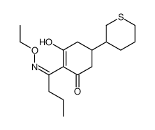 2-[(1E)-N-Ethoxybutanimidoyl]-3-hydroxy-5-(tetrahydro-2H-thiopyra n-3-yl)-2-cyclohexen-1-one Structure