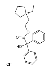 Benzilsaeure-<2-(N-aethyl-pyrrolidino)-aethylester>-chlorid Structure