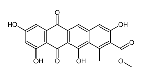 6,11-Dihydro-3,8,10,12-tetrahydroxy-1-methyl-6,11-dioxo-2-naphthacenecarboxylic acid methyl ester结构式