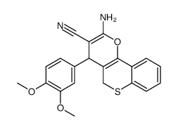 2-amino-4-(3,4-dimethoxyphenyl)-4,5-dihydrothiochromeno[4,3-b]pyran-3-carbonitrile Structure
