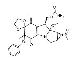 1a-acetyl-7-demethoxy-6,7-dihydro-7,7-(ethylenedioxy)-6-(phenylselenyl)mitomycin A结构式