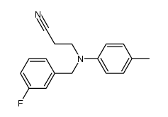 N-(2-cyanoethyl) N-(3-fluorobenzyl)-4-methylaniline Structure
