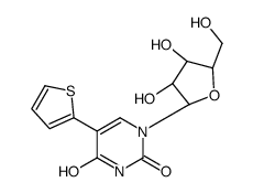 1-[(2R,3S,4S,5R)-3,4-dihydroxy-5-(hydroxymethyl)oxolan-2-yl]-5-thiophen-2-ylpyrimidine-2,4-dione结构式