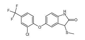 5-<(2-chloro-α,α,α-trifluoro-p-tolyl)oxy>-3-(methylthio)-indolin-2-one结构式
