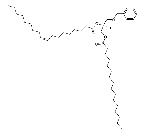 [S,(+)]-3-O-Benzyl-2-O-oleoyl-1-O-palmitoyl-L-glycerol结构式