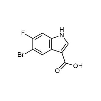 5-溴-6-氟-1H-吲哚-3-羧酸结构式