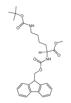 (S)-Methyl 2-((((9H-fluoren-9-yl)methoxy)carbonyl)amino)-6-((tert-butoxycarbonyl)amino)hexanoate Structure