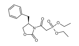 [2-((R)-4-benzyl-2-oxooxazolidin-3-yl)-2-oxoethyl]phosphonic acid diethyl ester结构式