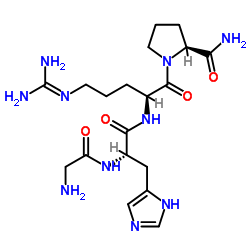 H-Gly-His-Arg-Pro-NH2 acetate salt Structure