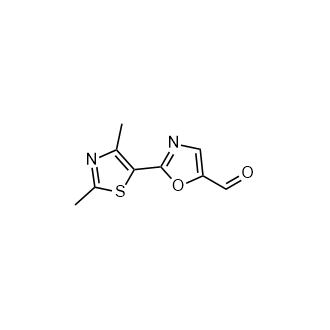 2-(2,4-二甲基噻唑-5-基)噁唑-5-甲醛结构式