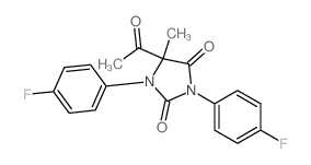 5-acetyl-1,3-bis(4-fluorophenyl)-5-methyl-imidazolidine-2,4-dione Structure