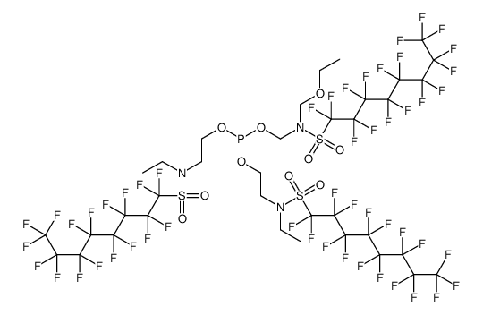 [ethoxymethyl(1,1,2,2,3,3,4,4,5,5,6,6,7,7,8,8,8-heptadecafluorooctylsulfonyl)amino]methyl bis[2-[ethyl(1,1,2,2,3,3,4,4,5,5,6,6,7,7,8,8,8-heptadecafluorooctylsulfonyl)amino]ethyl] phosphite Structure
