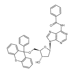 5'-O-(9-phenylthioxanthyl)-N6-benzoyl-2'-deoxyadenosine Structure