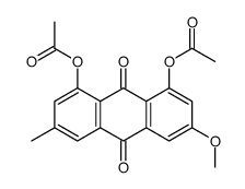 (8-acetyloxy-6-methoxy-3-methyl-9,10-dioxoanthracen-1-yl) acetate结构式