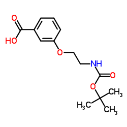 3-{2-[(叔丁氧基羰基)氨基]乙氧基}苯甲酸结构式