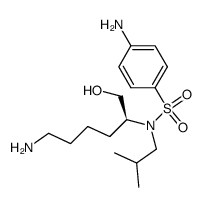 (1S)-4-amino-N-(5-amino-1-hydroxymethyl-pentyl)-N-isobutyl-benzenesulfonamide结构式