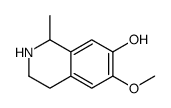 6-methoxy-1-methyl-1,2,3,4-tetrahydroisoquinolin-7-ol结构式