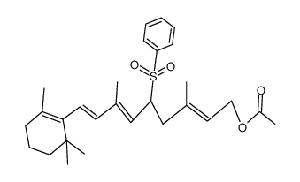 9-(2,6,6-Trimethyl-cyclohex-1-enyl)-5-phenyl-sulphonyl-3,7-dimethyl-1-acetoxy-nona-2,6,8-triene结构式