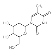 2,4(1H,3H)-Pyrimidinedione,1-(2-deoxy-b-D-arabino-hexopyranosyl)-5-methyl-结构式
