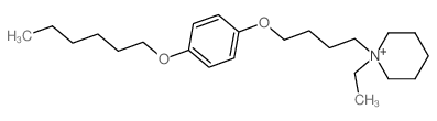 Piperidinium,1-ethyl-1-[4-[4-(hexyloxy)phenoxy]butyl]-, bromide (1:1) Structure