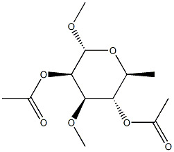 Methyl 6-deoxy-2-O,4-O-diacetyl-3-O-methyl-α-L-mannopyranoside Structure