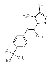 5-[1-(4-叔丁基苯氧基)乙基]-4-甲基-4H-1,2,4-噻唑-3-硫醇结构式