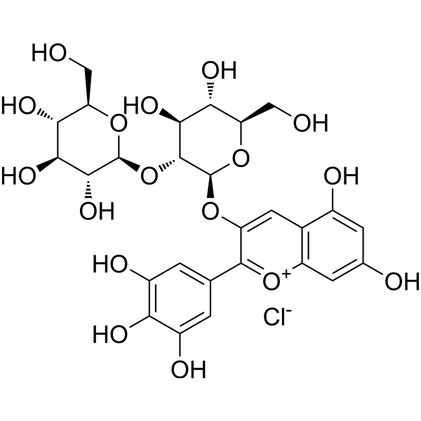 Delphinidin 3-diglucoside Structure