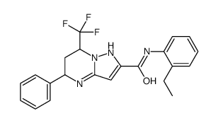 N-(2-ethylphenyl)-5-phenyl-7-(trifluoromethyl)-1,5,6,7-tetrahydropyrazolo[1,5-a]pyrimidine-2-carboxamide结构式