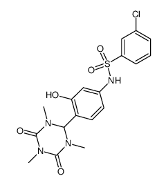 6-[4-(4-chloro-benzenesulfonylamino)-2-hydroxy-phenyl]-1,3,5-trimethyl-[1,3,5]triazinane-2,4-dione Structure