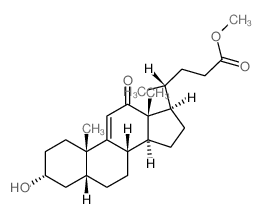 Chol-9(11)-en-24-oicacid, 3-hydroxy-12-oxo-, methyl ester, (3a,5b)- (9CI) structure